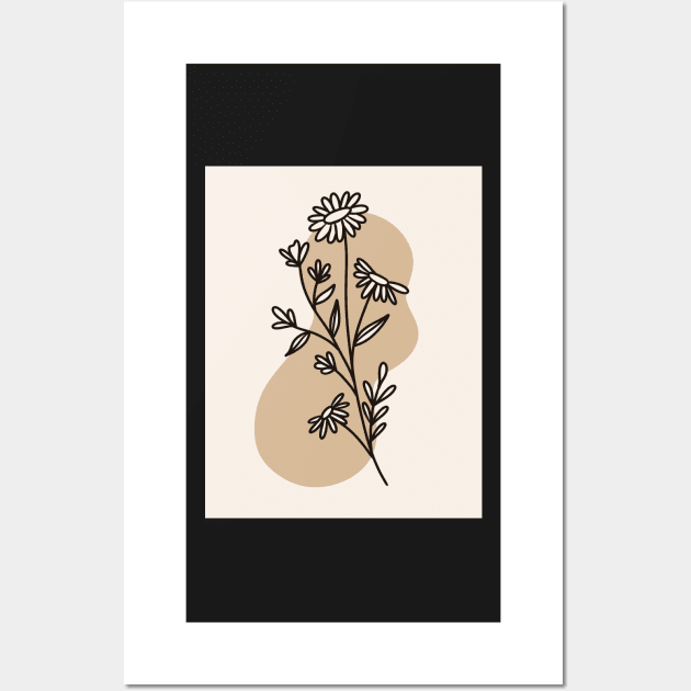 Flower Line Doodle Wall Art by mckhowdesign